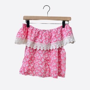 🆕 LF | MILLAU floral crochet off shoulder top